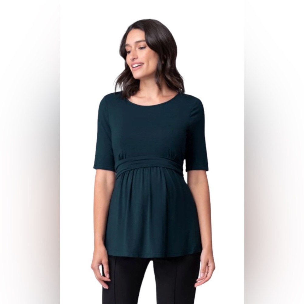 Seraphine maternity to nursing short sleeve fitted top S